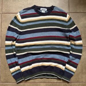 Vintage Cabin Creek Striped 100% Cotton Crewneck Sweater